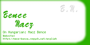 bence macz business card